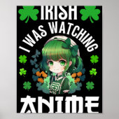 Iers ik keek Anime St Patrick's Day Anime Poster (Voorkant)