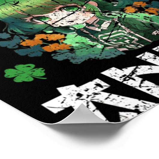 Iers ik keek Anime St Patrick's Day Anime Poster (Hoek)