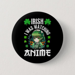 Iers ik keek Anime St Patrick's Day Anime Ronde Button 5,7 Cm