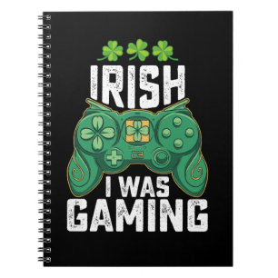 Iers Ik Was Gamen Gamer Games St. Patrick's Dag Notitieboek