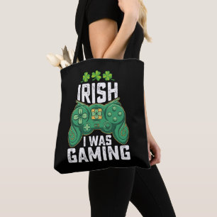 Iers Ik Was Gamen Gamer Games St. Patrick's Dag Tote Bag