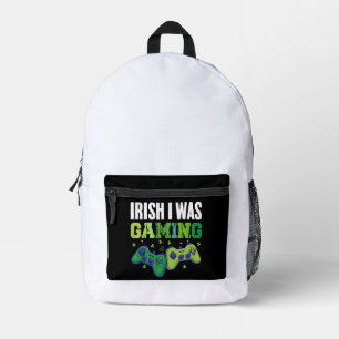 Iers Ik Was Gamen St Patricks Dag Gamer Cadeau Bedrukte Rugzak
