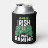 Iers Ik was gaming gamer games St Patrick's Day Blikjeskoeler (Blikje Voorkant)