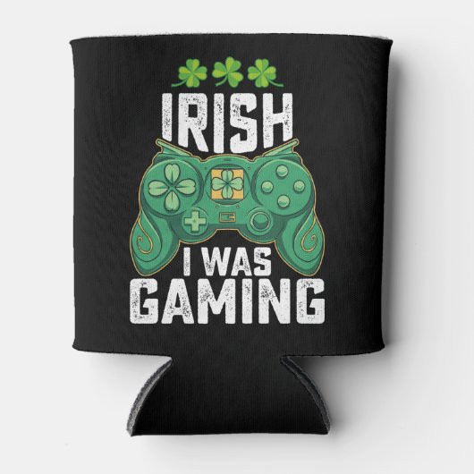 Iers Ik was gaming gamer games St Patrick's Day Blikjeskoeler (Voorkant)