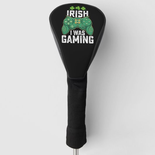 Iers Ik was gaming gamer games St Patrick's Day Golfheadcover (Voorkant)