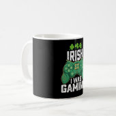 Iers Ik was gaming gamer games St Patrick's Day Koffiemok (Voorkant links)