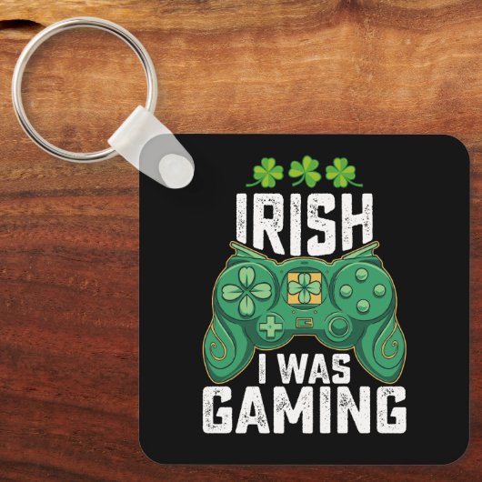 Iers Ik was gaming gamer games St Patrick's Day Sleutelhanger (Voorkant)