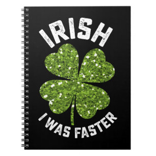 Iers Ik Was Sneller Lopend Rennen St. Patrick's Da Notitieboek