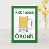 Iers Ik werd drink St. Patrick's Day Kaart (Gele Bloem)
