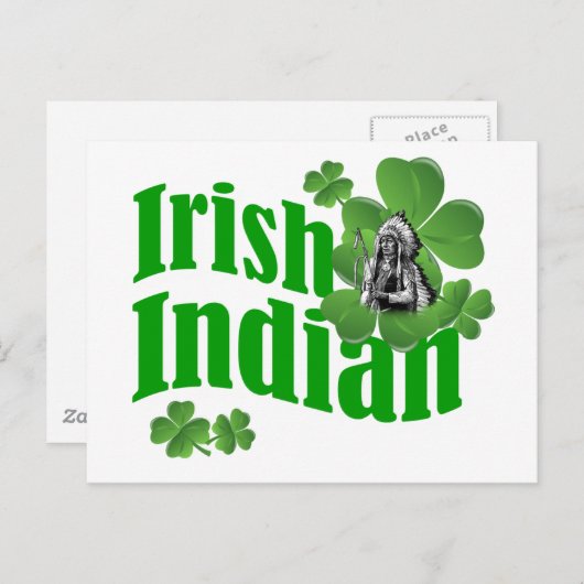 Iers-indiaan Briefkaart (Voorkant / Achterkant)