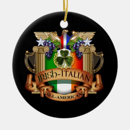 Iers Italiaans alle Amerikaans Keramisch Ornament (Voorkant)