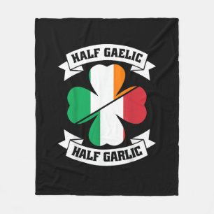 Iers Italiaans Half Gaelic Half Garlic Saint Patri Fleece Deken