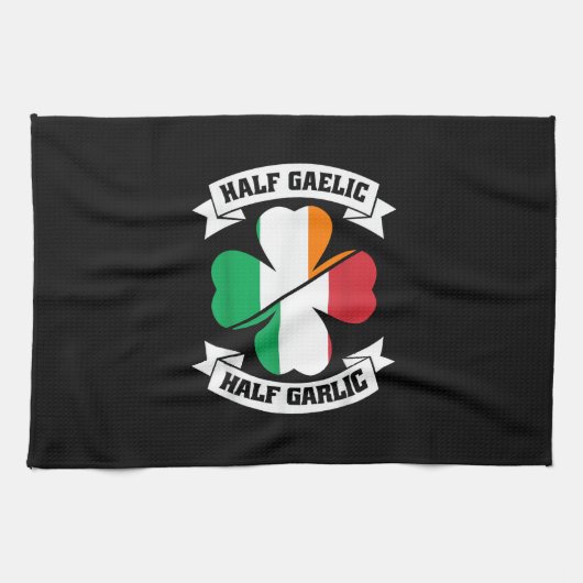 Iers Italiaans Half Gaelic Half Garlic Saint Patri Theedoek (Horizontaal)