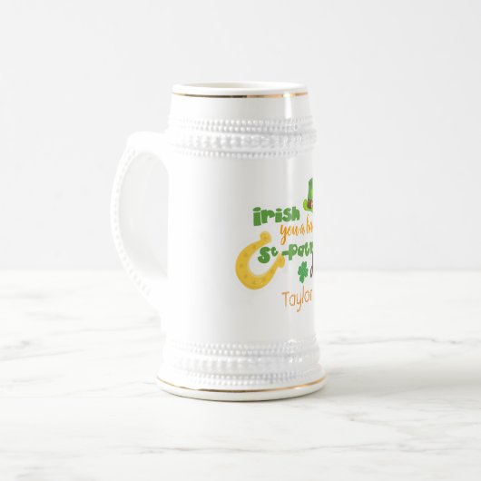 Iers je een gelukkige St Patricks Day Bierpul (Voorkant links)