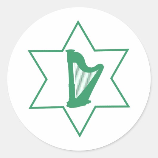 Iers & Joods Ronde Sticker (Voorkant)