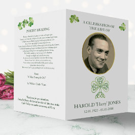 Iers katholiek begrafenisprogramma, gedenkteken (p flyer