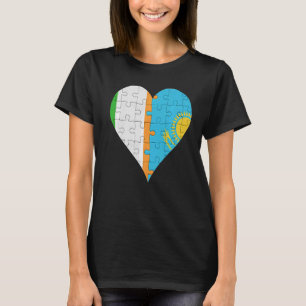 Iers Kazachstaans Vlag Hart T-shirt