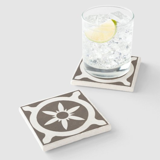 Iers Keltisch Art Design Black Star Stenen Onderzetter (Zijkant)