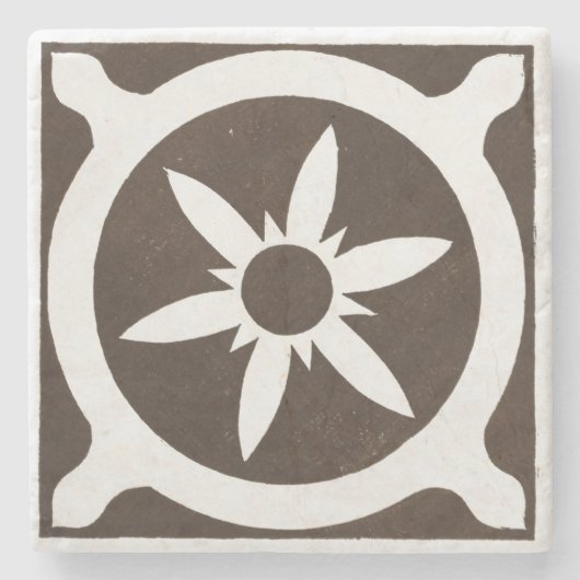 Iers Keltisch Art Design Black Star Stenen Onderzetter (Voorkant)