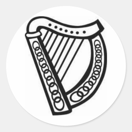 Iers/Keltisch Harp Symbool van Ierland Ronde Sticker (Voorkant)