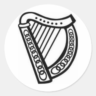 Iers/Keltisch Harp Symbool van Ierland Ronde Sticker