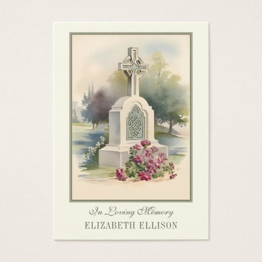 Iers Keltisch Kruis begrafenisgebed Visitekaartje (Voorkant)