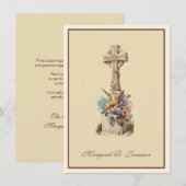 Iers Keltisch Kruis Bloemen Condoleance Bedankkaart (Voorkant / Achterkant)