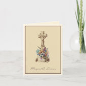 Iers Keltisch Kruis Bloemen Condoleance Bedankkaart (Voorkant)