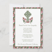 IERS KELTISCH KRUIS RODE & ROZE ROZEN RELIGIEUS BEDANKKAART (Achterkant)