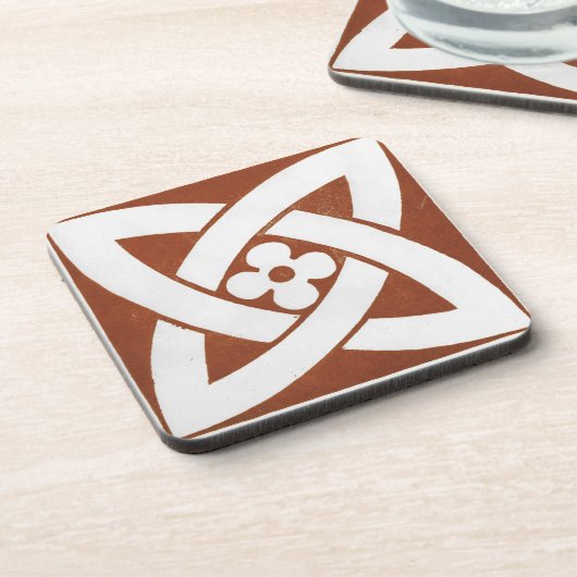  Iers Keltisch Kunstontwerp rood Bier Onderzetter (Linkerzijde)