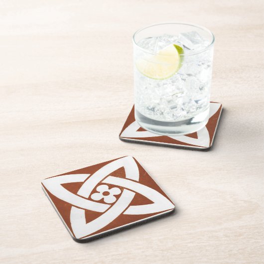 Iers Keltisch Kunstontwerp rood Bier Onderzetter (Rechterzijde)