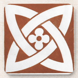 Iers Keltisch Kunstontwerp rood Bier Onderzetter