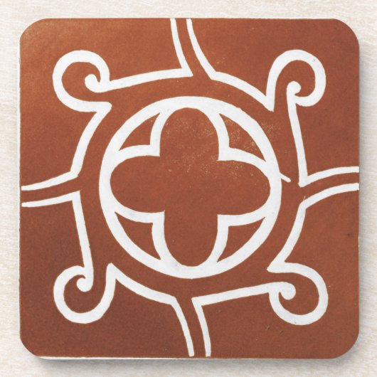  Iers Keltisch Kunstontwerp rood Onderzetter (Voorkant)