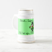 Iers Keltische Leprechaun Drink Stein Bierpul (Voorkant links)