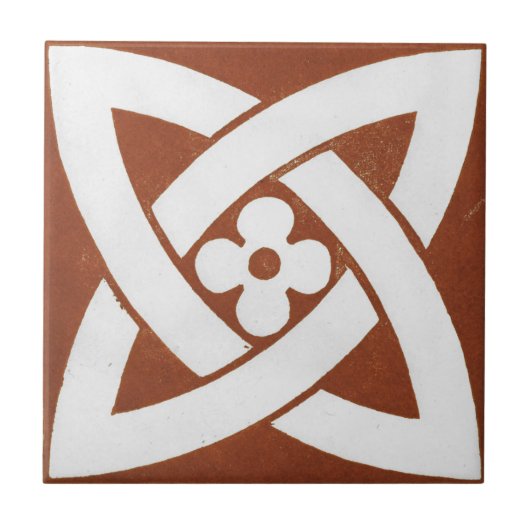  Iers keramisch kunstontwerp rood Keltisch Tegeltje (Voorkant)