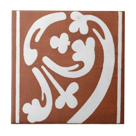 Iers keramisch kunstontwerp rood Tegeltje (Voorkant)