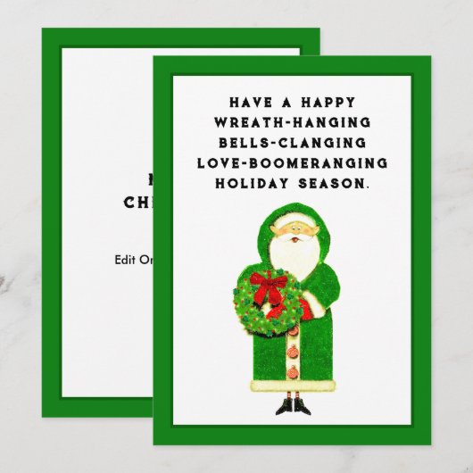 Iers kerstfeest feestdagenkaart (Voorkant / Achterkant)