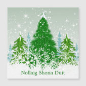 Iers kerstfeest, sneeuwgroene bomen (Voorkant)