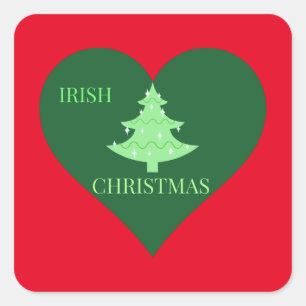 Iers kerstfeest vierkante sticker