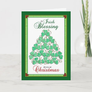 Iers kerstgebak - Shamrock kerstboom Kaart