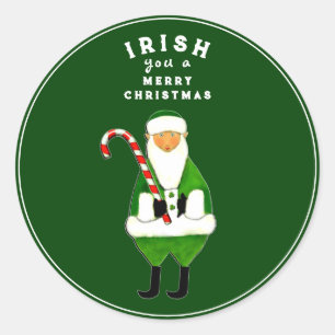 Iers kerstkaartje ronde sticker