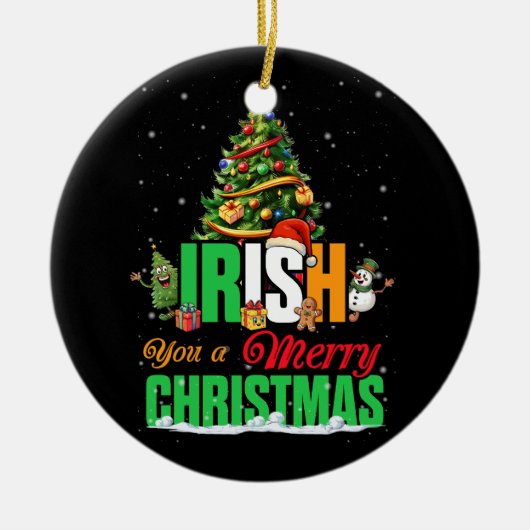 Iers kerstkerstkerstkerstkerstkerstkerstfeest Chri Keramisch Ornament (Voorkant)