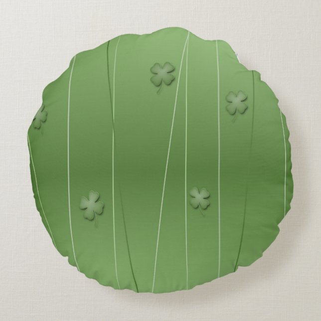 Iers klaverontwerp rond kussen (Achterkant)