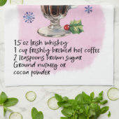 Iers Koffie Recept Kerstmis recept ontwerp Theedoek (Gevouwen)