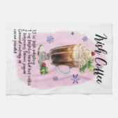 Iers Koffie Recept Kerstmis recept ontwerp Theedoek (Horizontaal)