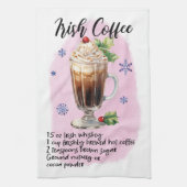 Iers Koffie Recept Kerstmis recept ontwerp Theedoek (Verticaal)