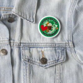 Iers koffieliefhebber. ronde button 5,7 cm