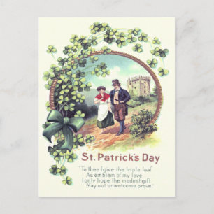 Iers Koppel Kasteel Shamrock Briefkaart