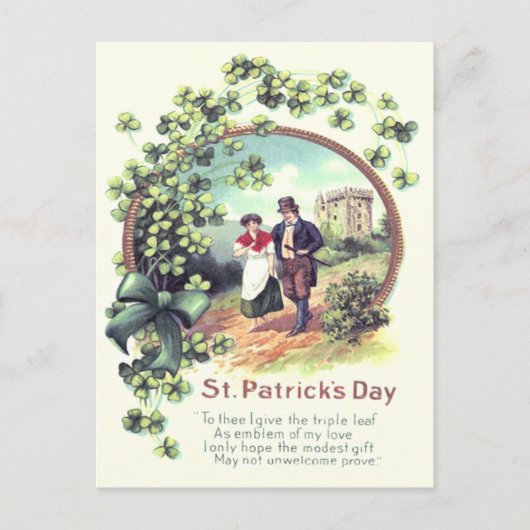 Iers Koppel Kasteel Shamrock Briefkaart (Voorkant)