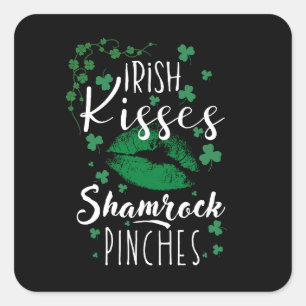 Iers kussen shamrock pinches vierkante sticker